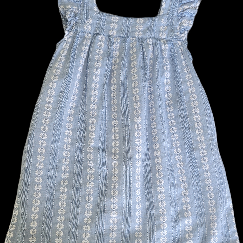 Blue and White Eyelet Floral Dress